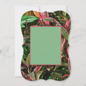 Rosa und grüne tropische Pflanze/Flachbildschirm Einladung (Rückseite)