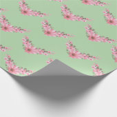 Rosa und grüne Twins im Blühen Geschenkpapier (Ecke)