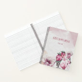 Rosa und grüne Vögel Rosa Blütenblatt Notizblock (Innenseite)