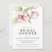 Rosa und grüne Wasserfarbe Magnolia Brautparty Einladung (Vorderseite)