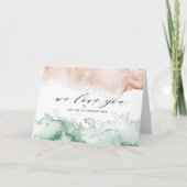 Rosa und grüne Wasserfarbe Wash glücklichen Mutter Karte (Vorderseite)