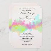 Rosa und grüne Wasserfarbenhochzeit Einladung (Vorne/Hinten)