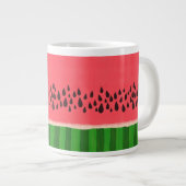 Rosa und grüne Wassermelone Jumbo-Tasse (Vorderseite Rechts)