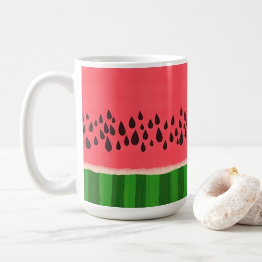 Rosa und grüne Wassermelone Kaffeetasse (Mit Donut)
