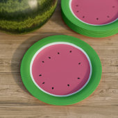 Rosa und grüne Wassermelone Teller