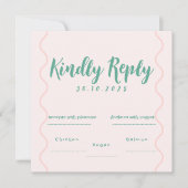 Rosa und grüne Wavy-Hochzeit (Vorderseite)