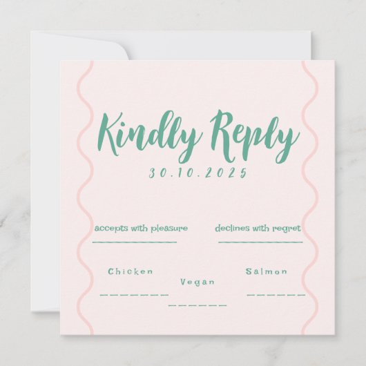 Rosa und grüne Wavy-Hochzeit (Vorderseite)