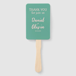 Rosa und grüne Wavy-Hochzeit Fächer