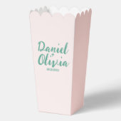 Rosa und grüne Wavy-Hochzeit Geschenkschachtel (Rückseite)