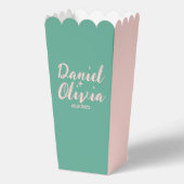 Rosa und grüne Wavy-Hochzeit Geschenkschachtel (Vorderseite)