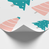 Rosa und grüne Weihnachten Geschenkpapier (Ecke)