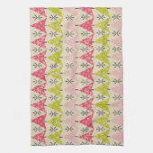 Rosa und grüne Weihnachtsbäume. Geschirrtuch (Vertikal)