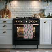 Rosa und grüne Weihnachtsbäume Küchentücher