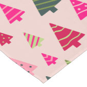 Rosa und grüne Weihnachtsbäume Kurzer Tischläufer (Ecke)