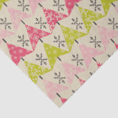 Rosa und grüne Weihnachtsbäume Seidenpapier (Detail)