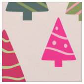 Rosa und grüne Weihnachtsbäume Stoff (Nahaufnahme)