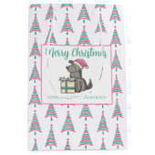 Rosa und grüne Weihnachtsbaumfirma Mittlere Geschenktüte (Vorderseite)