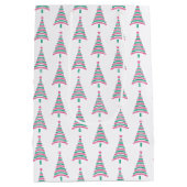 Rosa und grüne Weihnachtsbaumfirma Mittlere Geschenktüte (Rückseite)