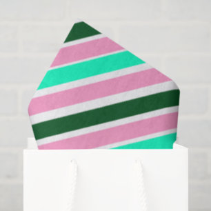 Rosa und grüne Weihnachtsbonbonstreifen  Seidenpapier