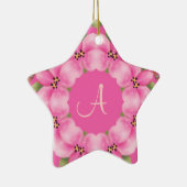 Rosa und grüne Weihnachtsverzierung Keramik Ornament (Rechts)