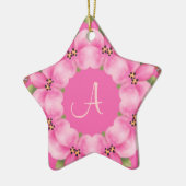 Rosa und grüne Weihnachtsverzierung Keramik Ornament (Links)