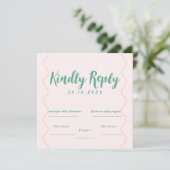 Rosa und grüne wellige Hochzeit (Stehend Vorderseite)