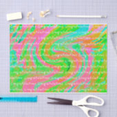 Rosa und grüne Wirbel Seidenpapier (Handwerk)