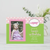 Rosa und grüner Alligator zum Geburtstag Einladung (Stehend Vorderseite)