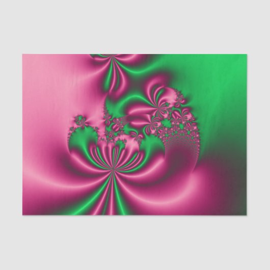 Rosa und grüner Blütenfluss Seidenpapier (Vorderseite)