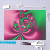 Rosa und grüner Blütenfluss Seidenpapier (Handwerk)