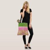 Rosa und grüner Chic Spaß Tasche (Am Model)