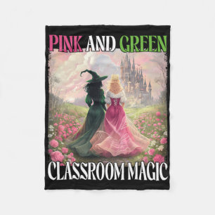 Rosa und grüner Clroom Magic Hexenmeister Hallowee Fleecedecke