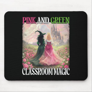 Rosa und grüner Clroom Magic Hexenmeister Hallowee Mousepad
