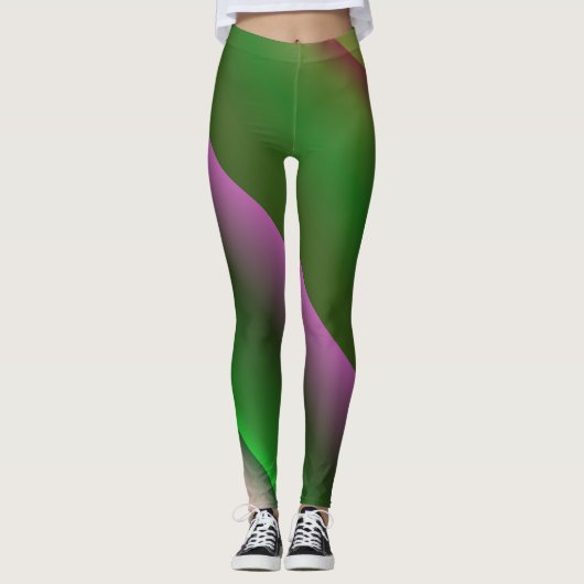 Rosa und grüner Farbton Leggings (Vorderseite)
