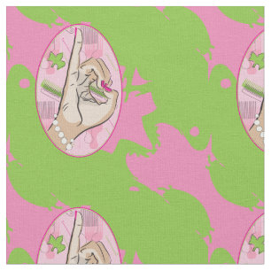 Rosa und grüner Frosch Stoff