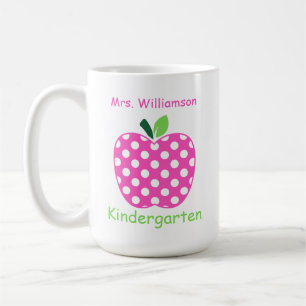 Rosa und grüner gepunkteter Apfel für Lehrer Kaffeetasse