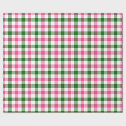 Rosa und grüner Gingham Geschenkpapier (Flach)