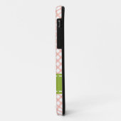 Rosa und grüner Gingham mit Monogramm Case-Mate iPhone Hülle (Hinten/Links)