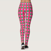 Rosa und grüner Karo Kariert Leggings (Rückseite)