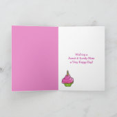Rosa und grüner Kuchen 1. Muttertag Karte (Innenseite)