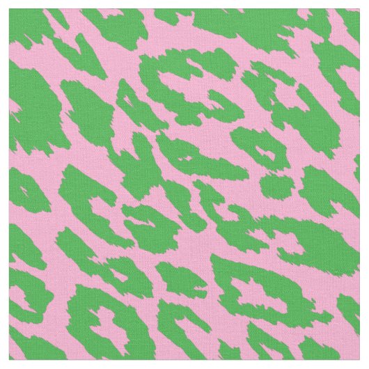 Rosa und grüner Leopard Stoff (Nahaufnahme)