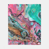 Rosa und grüner Marmor Fleecedecke (Vorderseite)