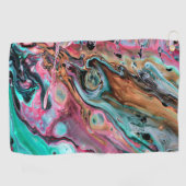 Rosa und grüner Marmor Golfhandtuch (Horizontal)