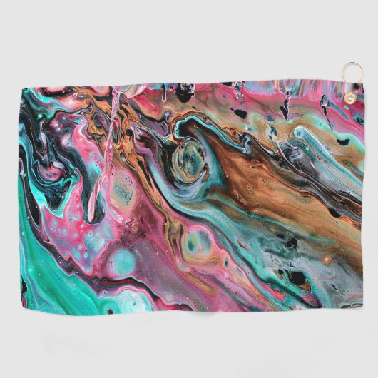 Rosa und grüner Marmor Golfhandtuch (Horizontal)
