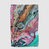 Rosa und grüner Marmor Golfhandtuch (Vorderseite)