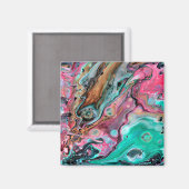 Rosa und grüner Marmor Magnet (Vorderseite/Rückseite)