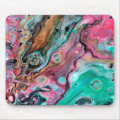Rosa und grüner Marmor Mousepad (Vorne)