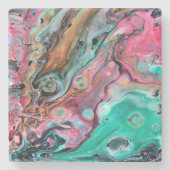 Rosa und grüner Marmor Steinuntersetzer (Vorderseite)