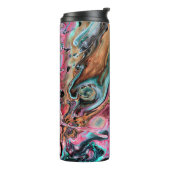 Rosa und grüner Marmor Thermosbecher (Nach links gedreht)