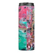 Rosa und grüner Marmor Thermosbecher (Rückseite)